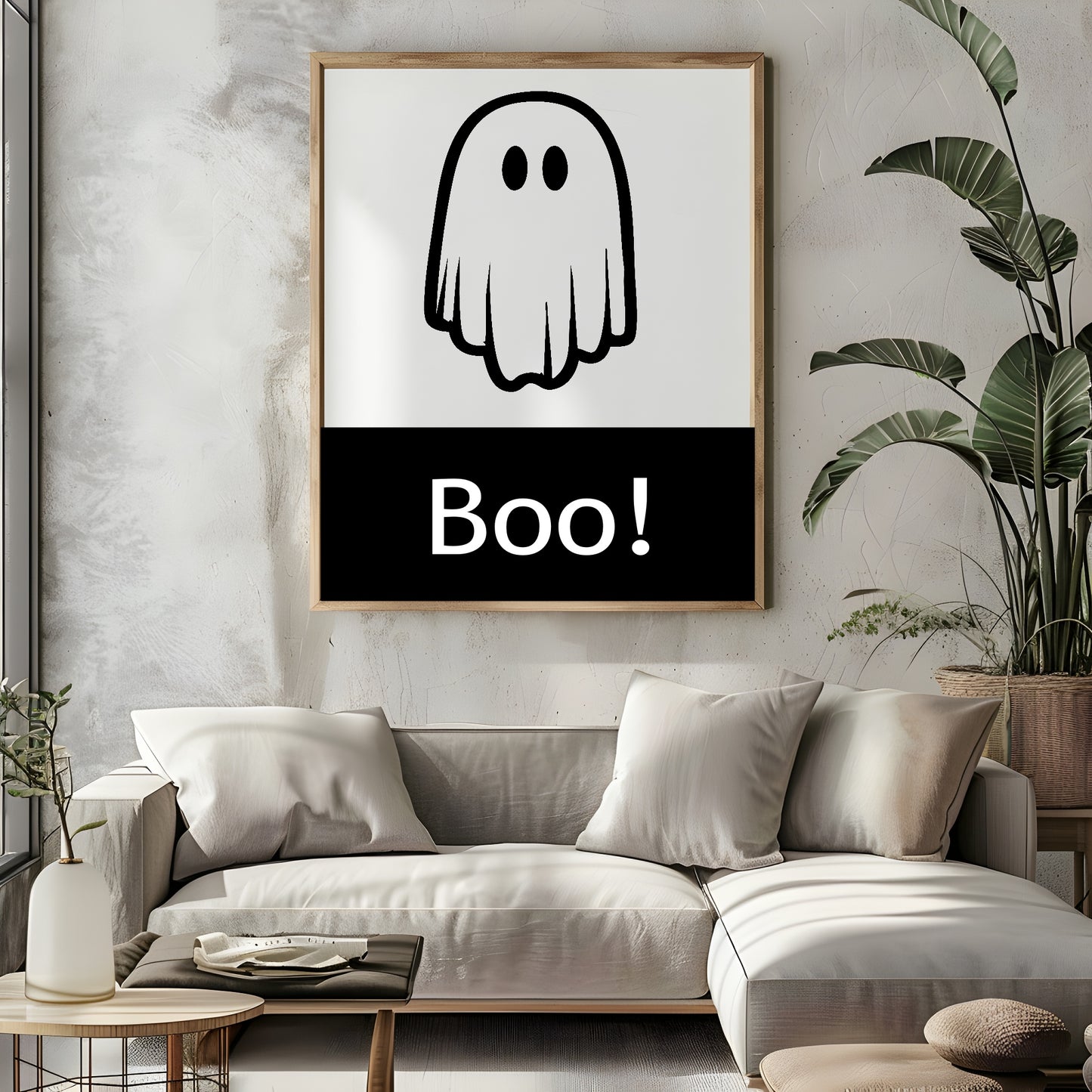 Boo Print | Ghost | Halloween Wall Art | Black & White