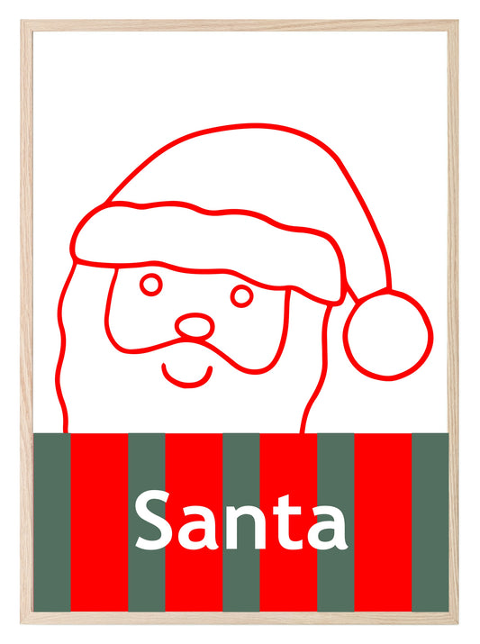 Santa Print | Kids Seasonal Wall Art