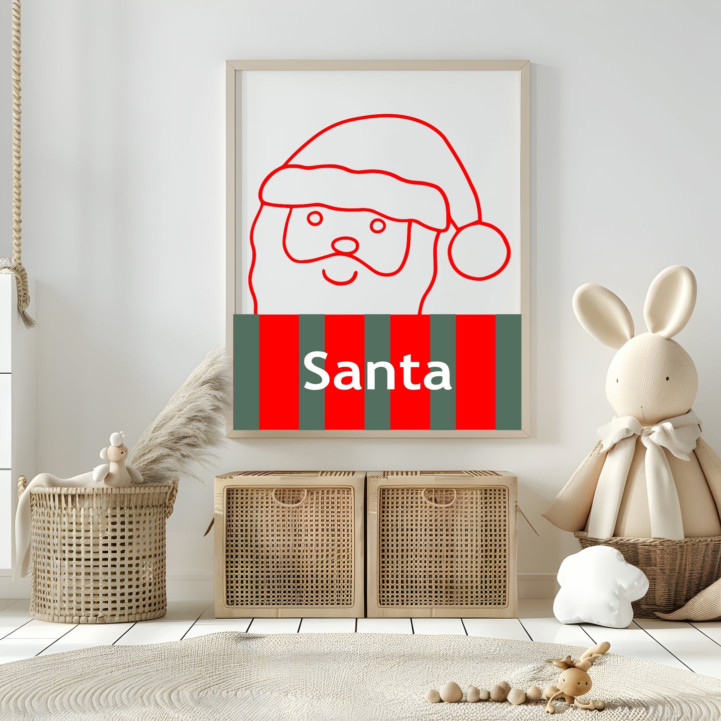 Santa Print | Kids Seasonal Wall Art
