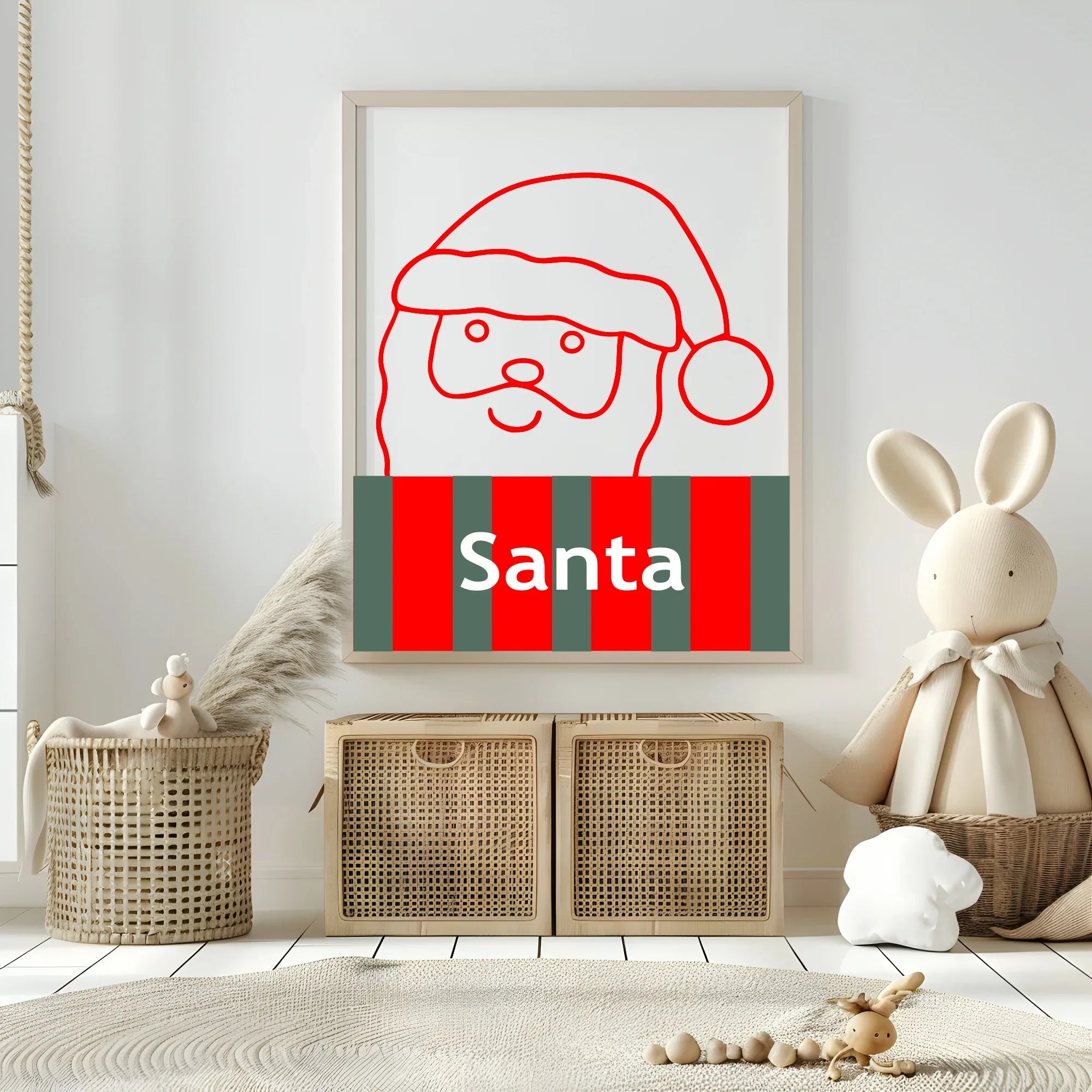 Santa Print | Kids Seasonal Wall Art - Larosier Prints