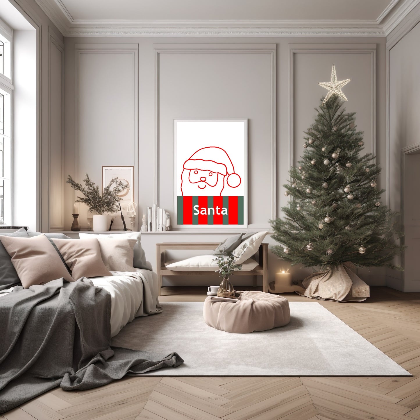 Santa Print | Kids Seasonal Wall Art