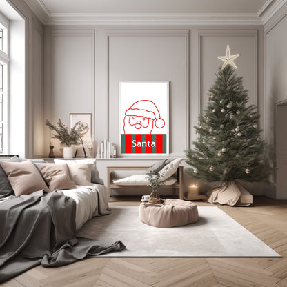 Santa Print | Kids Seasonal Wall Art