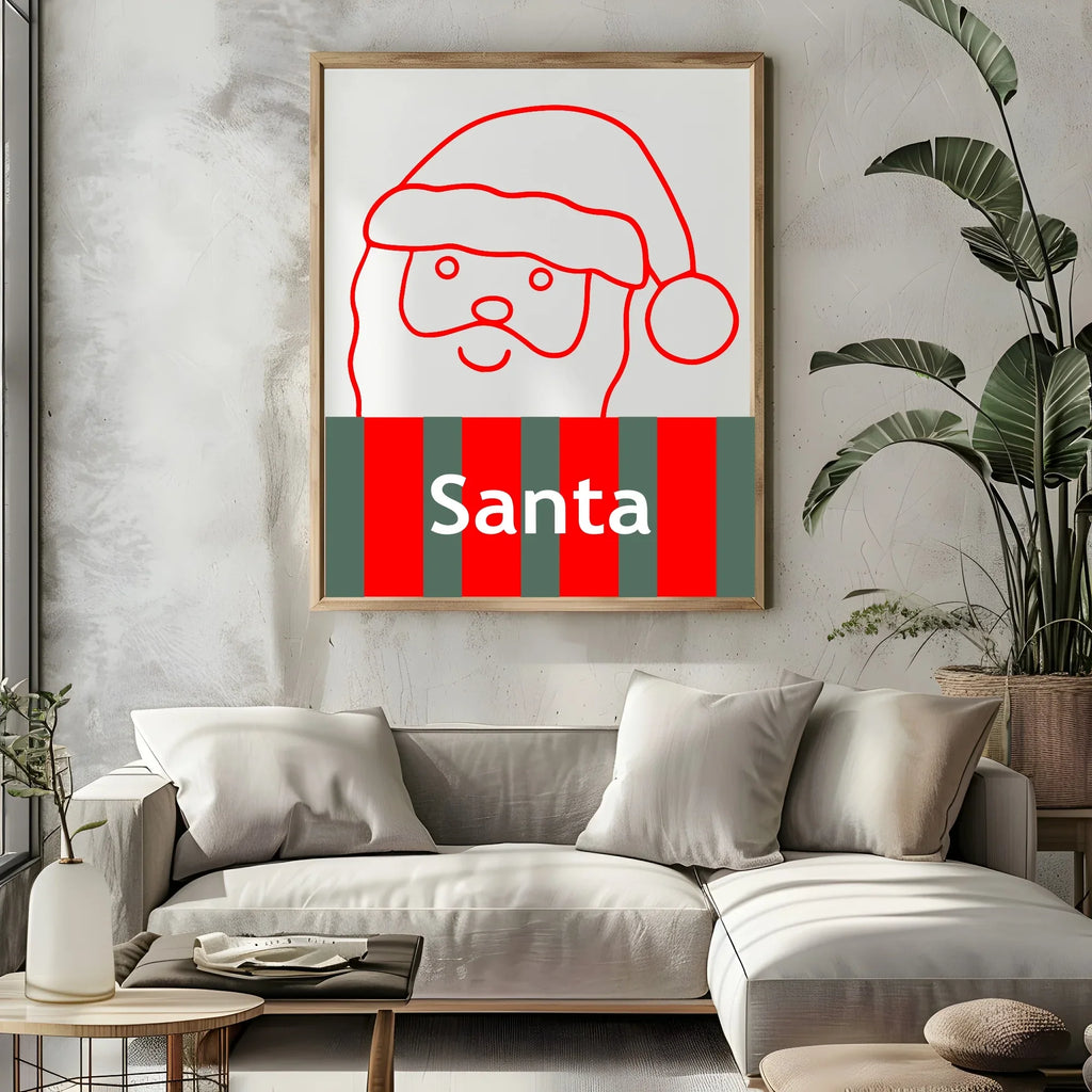 Santa Print | Kids Seasonal Wall Art - Larosier Prints