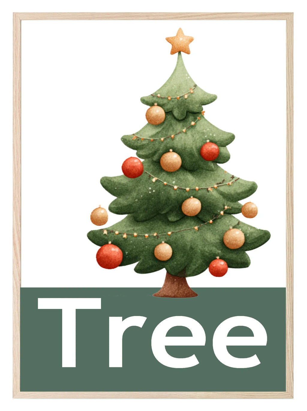Christmas Tree Print | Kids Seasonal Wall Art - Larosier Prints