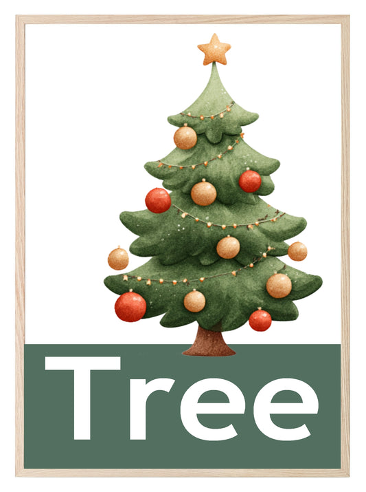 Christmas Tree Print | Kids Seasonal Wall Art