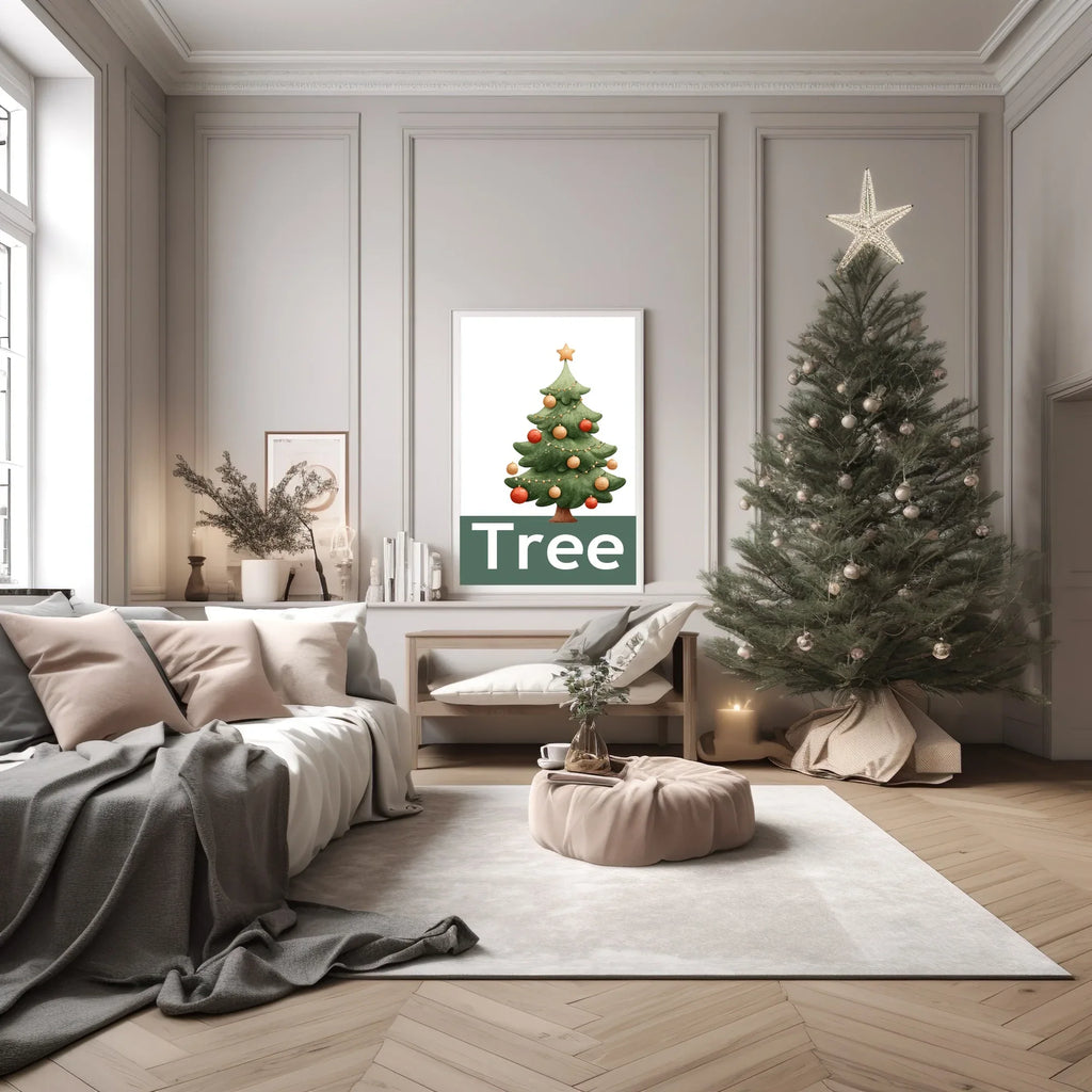 Christmas Tree Print | Kids Seasonal Wall Art - Larosier Prints