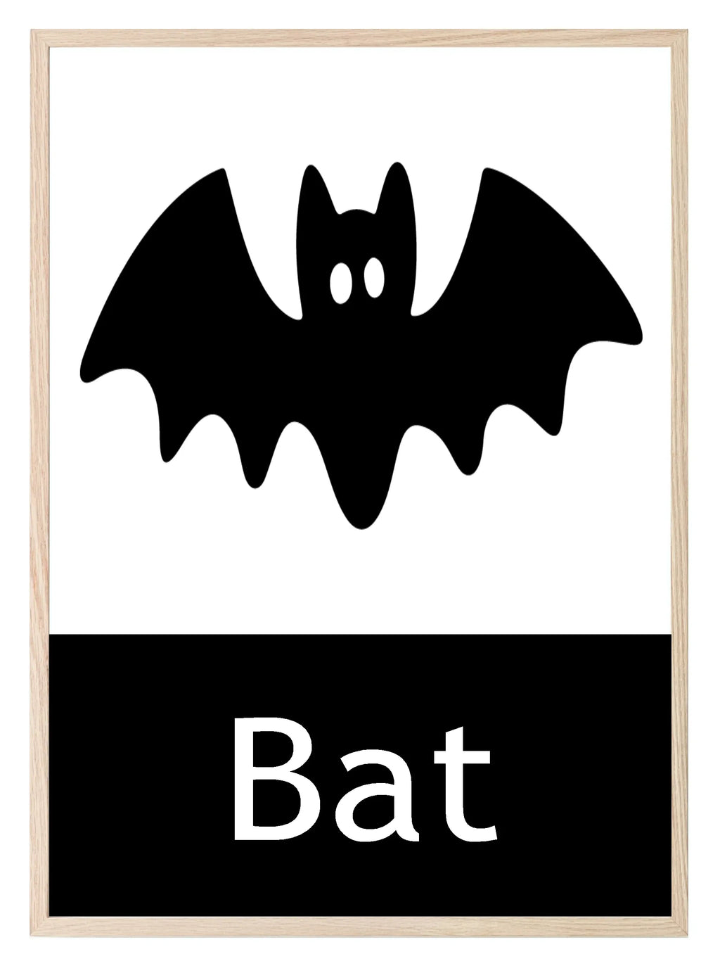 Bat Print | Black & White Wall Art | Minimal Halloween Décor - Larosier Prints