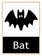 Bat Print | Black & White Wall Art | Minimal Halloween Décor - Larosier Prints