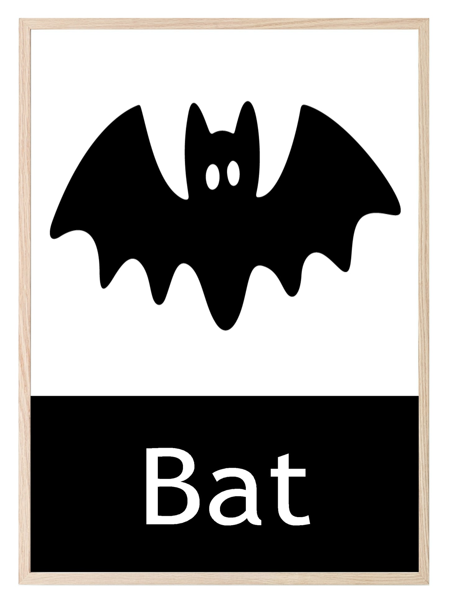 Bat Print | Black & White Wall Art | Minimal Halloween Décor