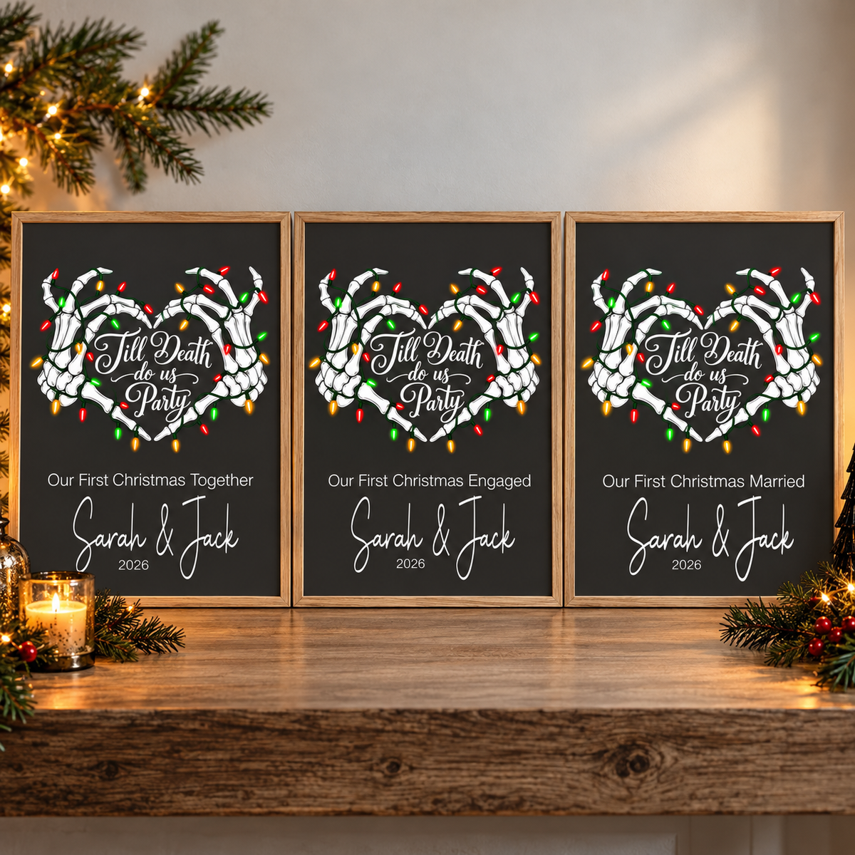 Personalised Till Death First Christmas Print | Together, Engaged or Married
