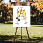 Champaign Glasses Anniversary Party Sign - Larosier Prints