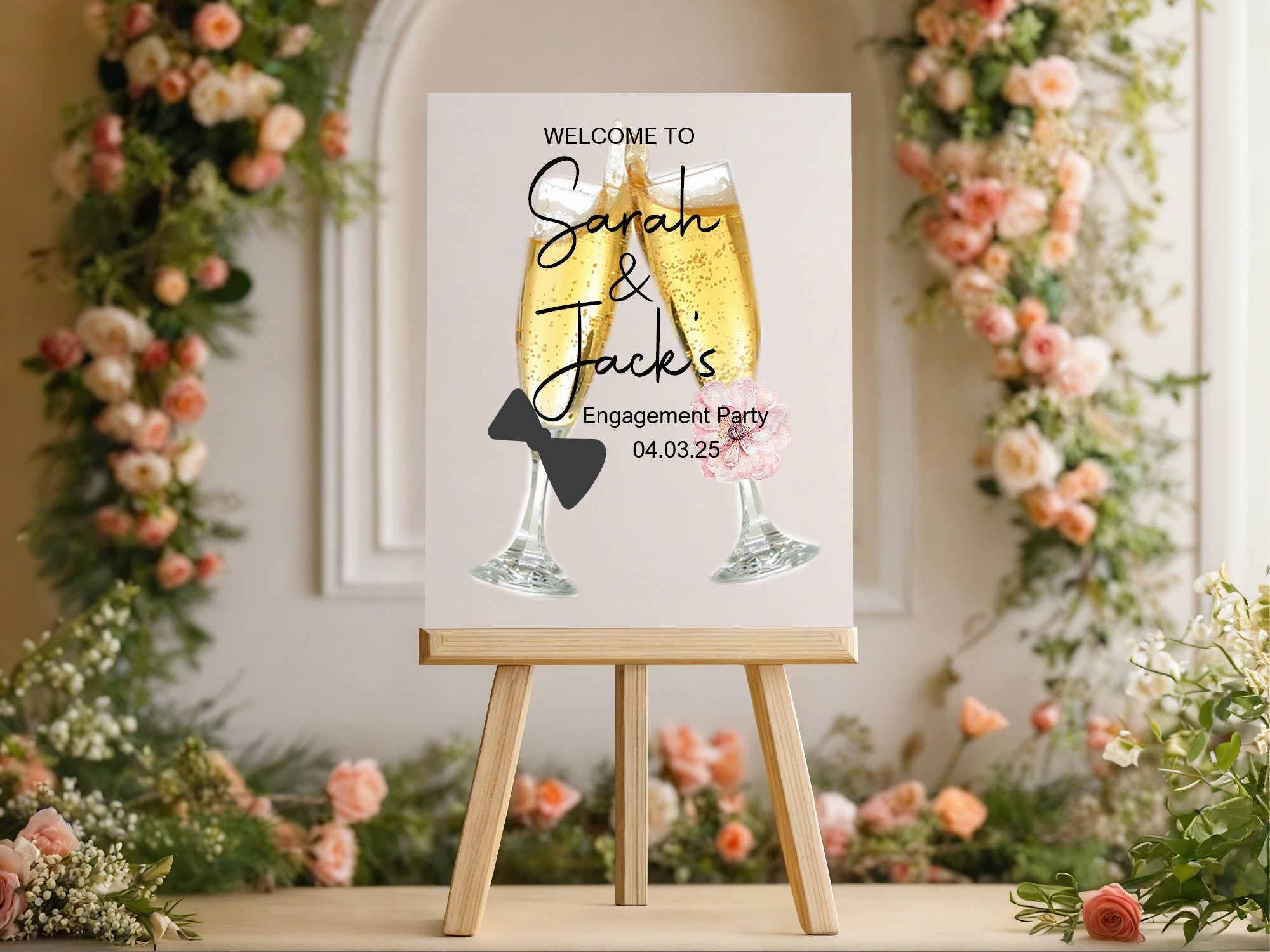 Champagne Glasses Engagement Party Invitations | Personalised | Pack of 10