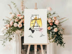 Champaign Glasses Engagement Welcome Party Sign - Larosier Prints