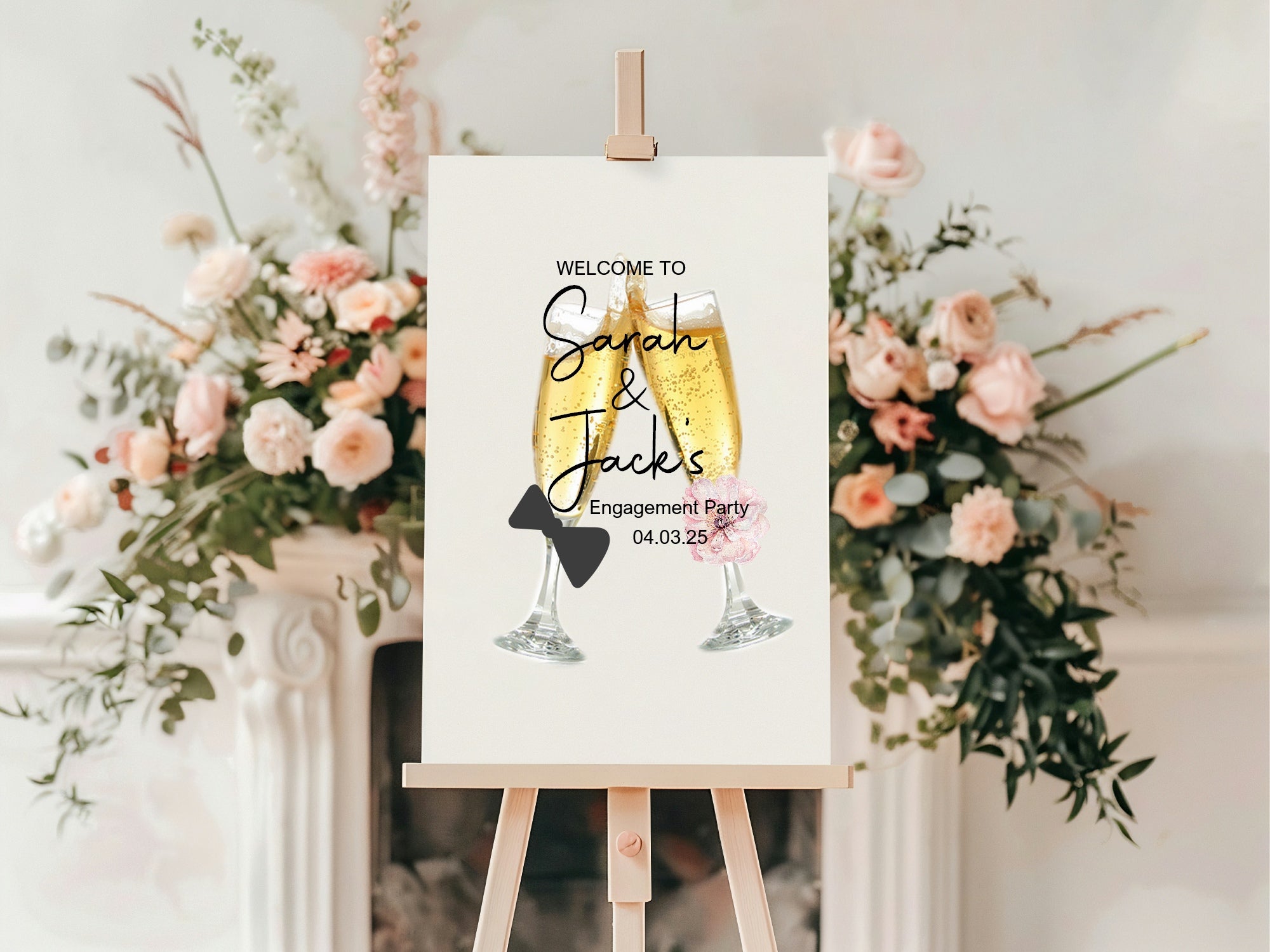 Champagne Glasses Engagement Party Invitations | Personalised | Pack of 10
