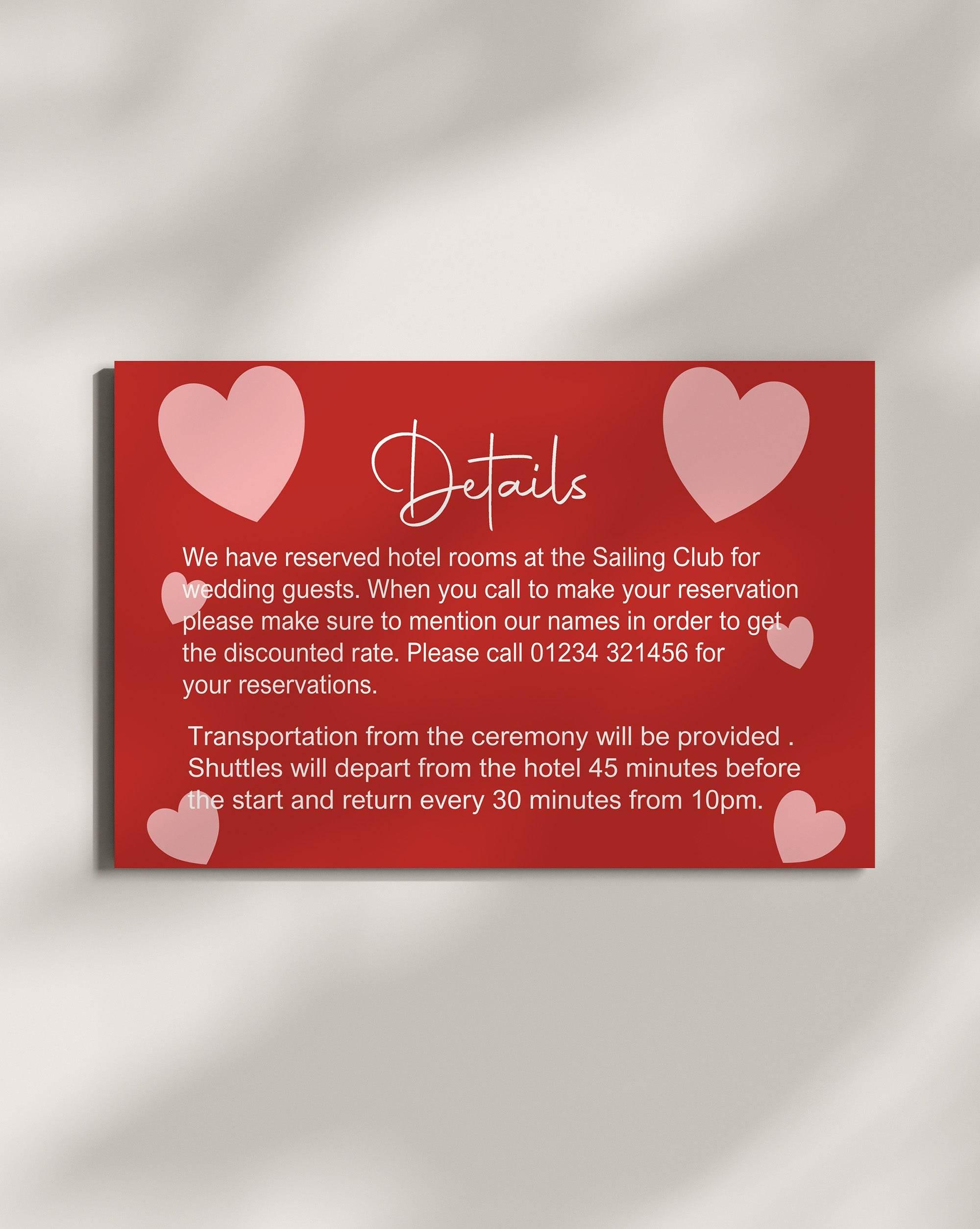 Red & Pink Wedding Invitation Suite - Larosier Prints