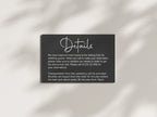 Minimalist Noir Wedding Invitations Enclosure Cards | Pack of 10 | A6 - Larosier Prints