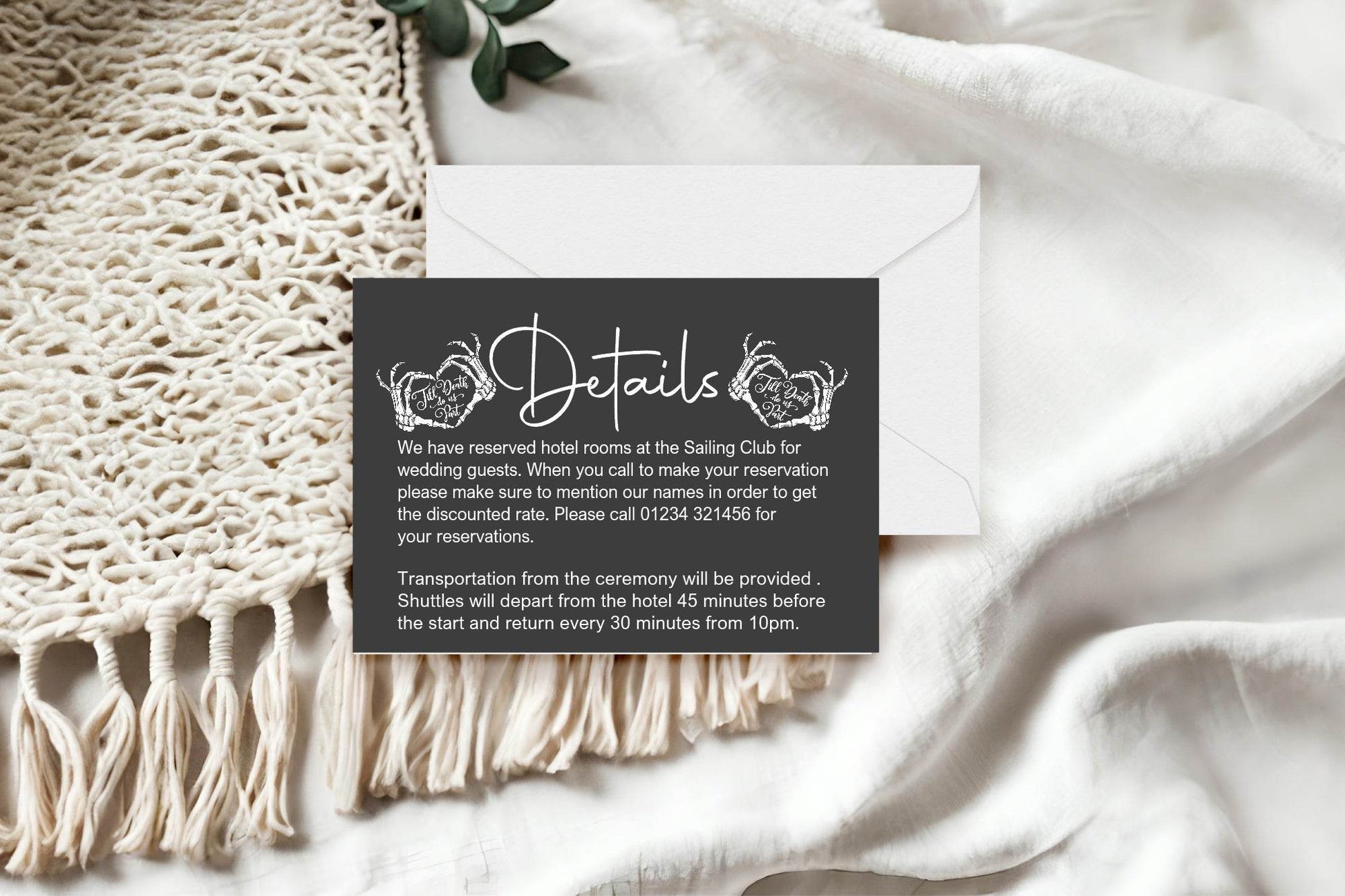 Gothic Wedding Invitations Enclosure Cards | Pack of 10 | A6