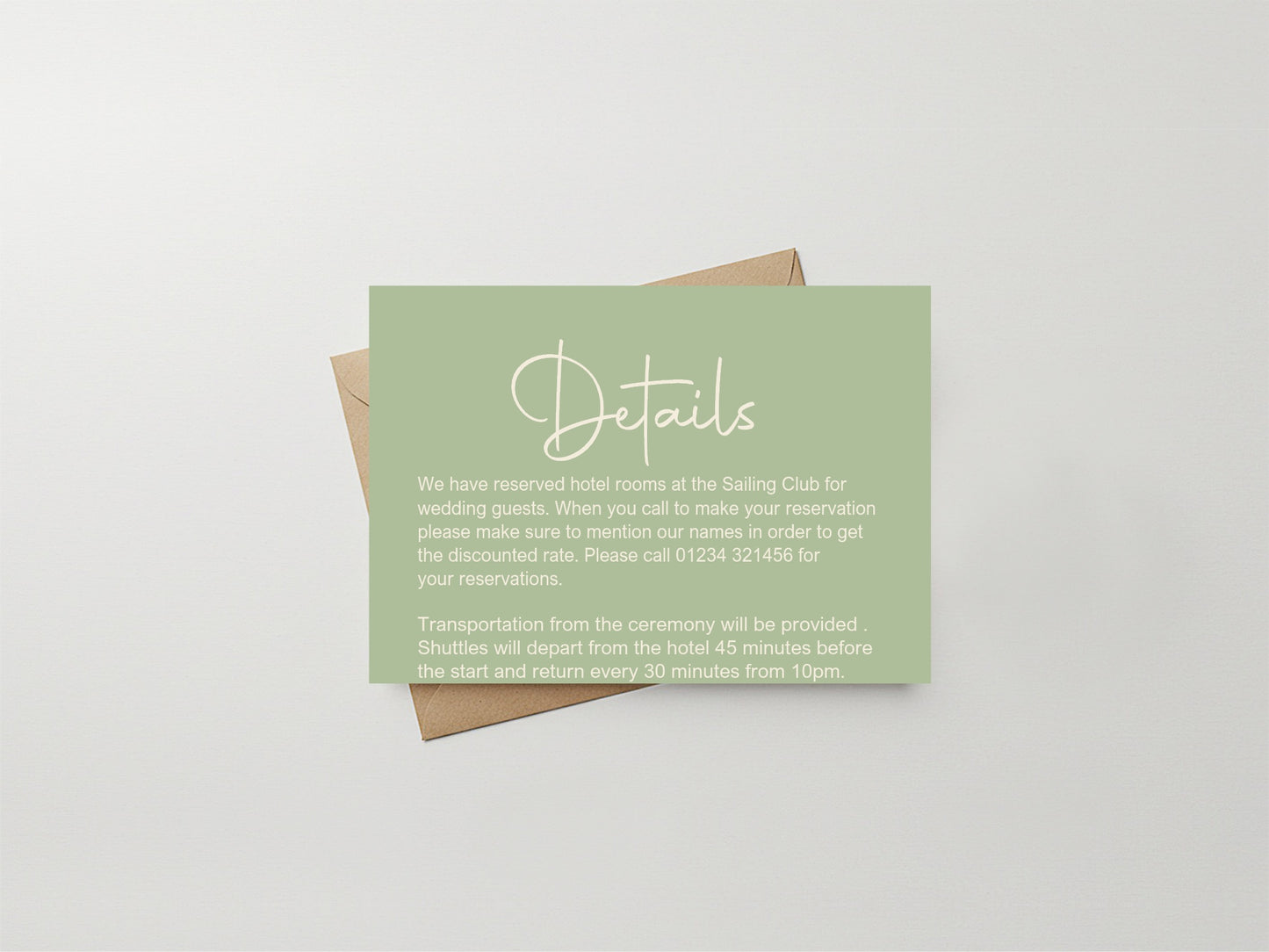 Willow Wedding Invitations Enclosure Cards | Pack of 10 | A6