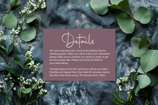 Heather Wedding Invitations Enclosure Cards | Pack of 10 | A6