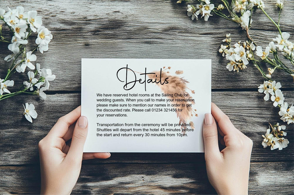 Boho Wedding Invitations Enclosure Cards | Pack of 10 | A6 - Larosier Prints