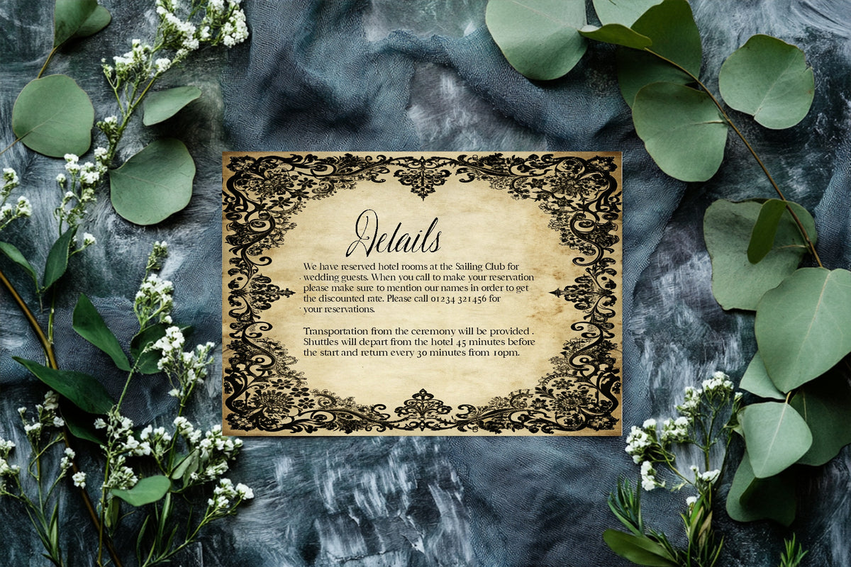 Black Lace Personalised Enclosure Cards | Pack of 10 | A6 or A5