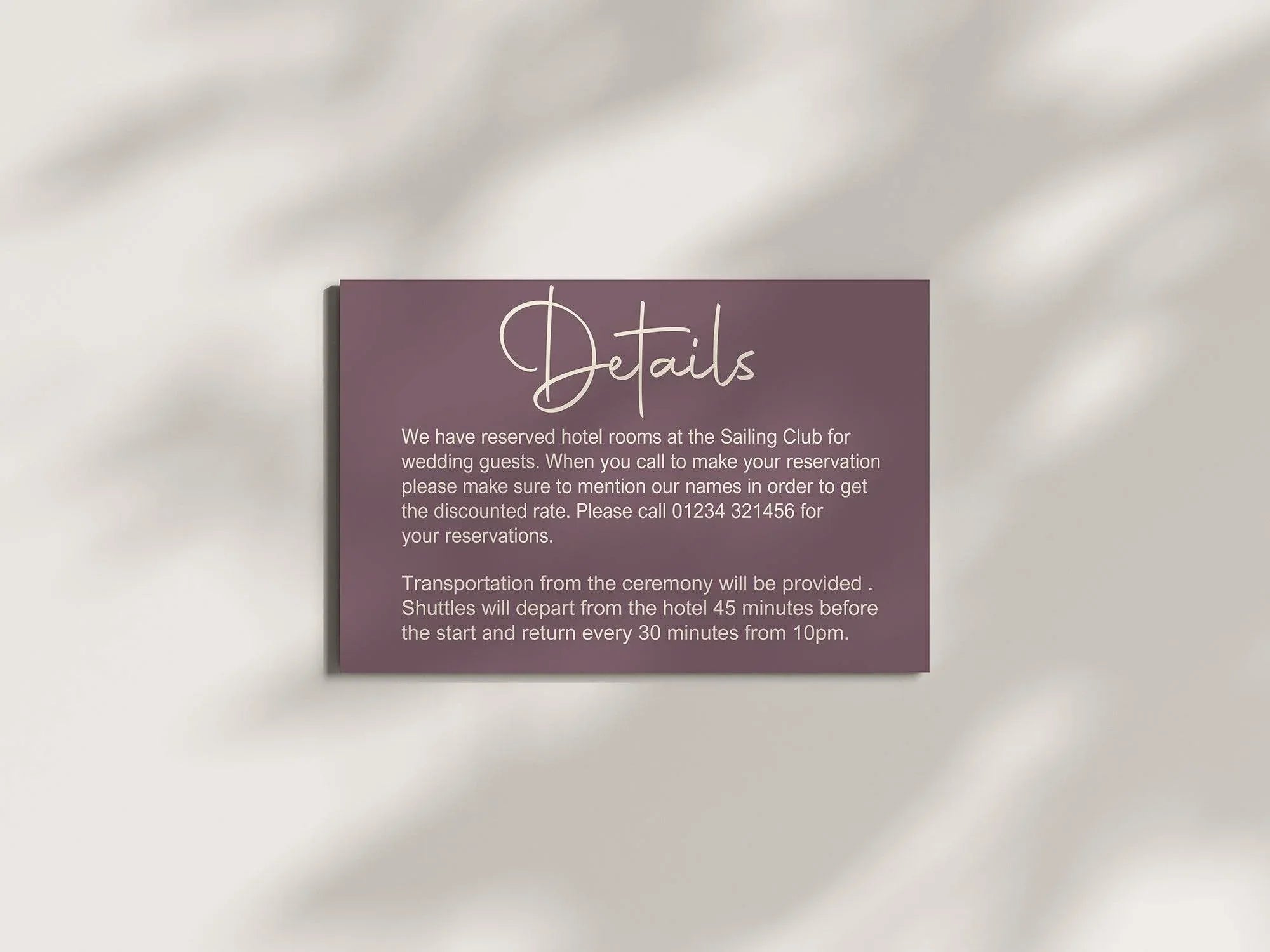 Heather Wedding Invitations Enclosure Cards | Pack of 10 | A6 - Larosier Prints