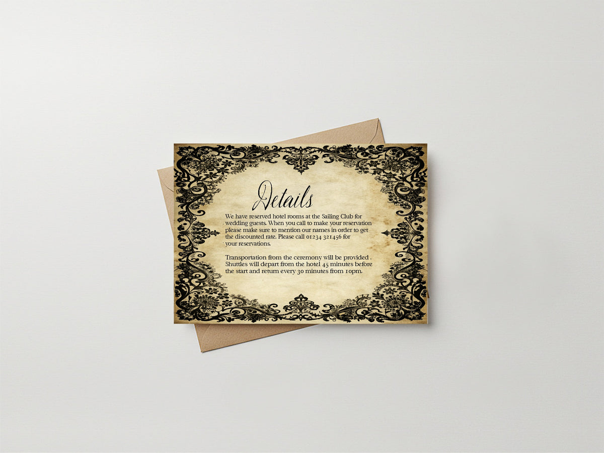 Black Lace Personalised Enclosure Cards | Pack of 10 | A6 or A5