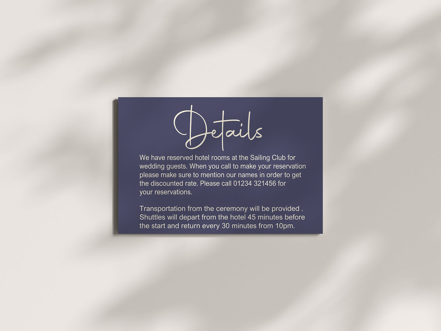 Sapphire Wedding Invitations Enclosure Cards | Pack of 10 | A6