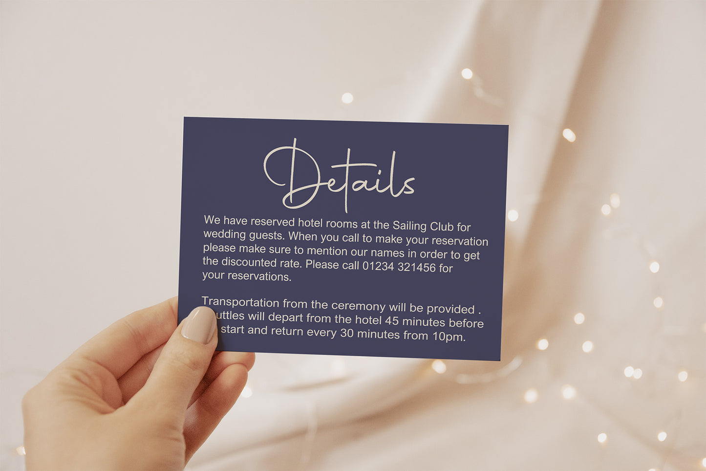 Sapphire Wedding Invitations Enclosure Cards | Pack of 10 | A6