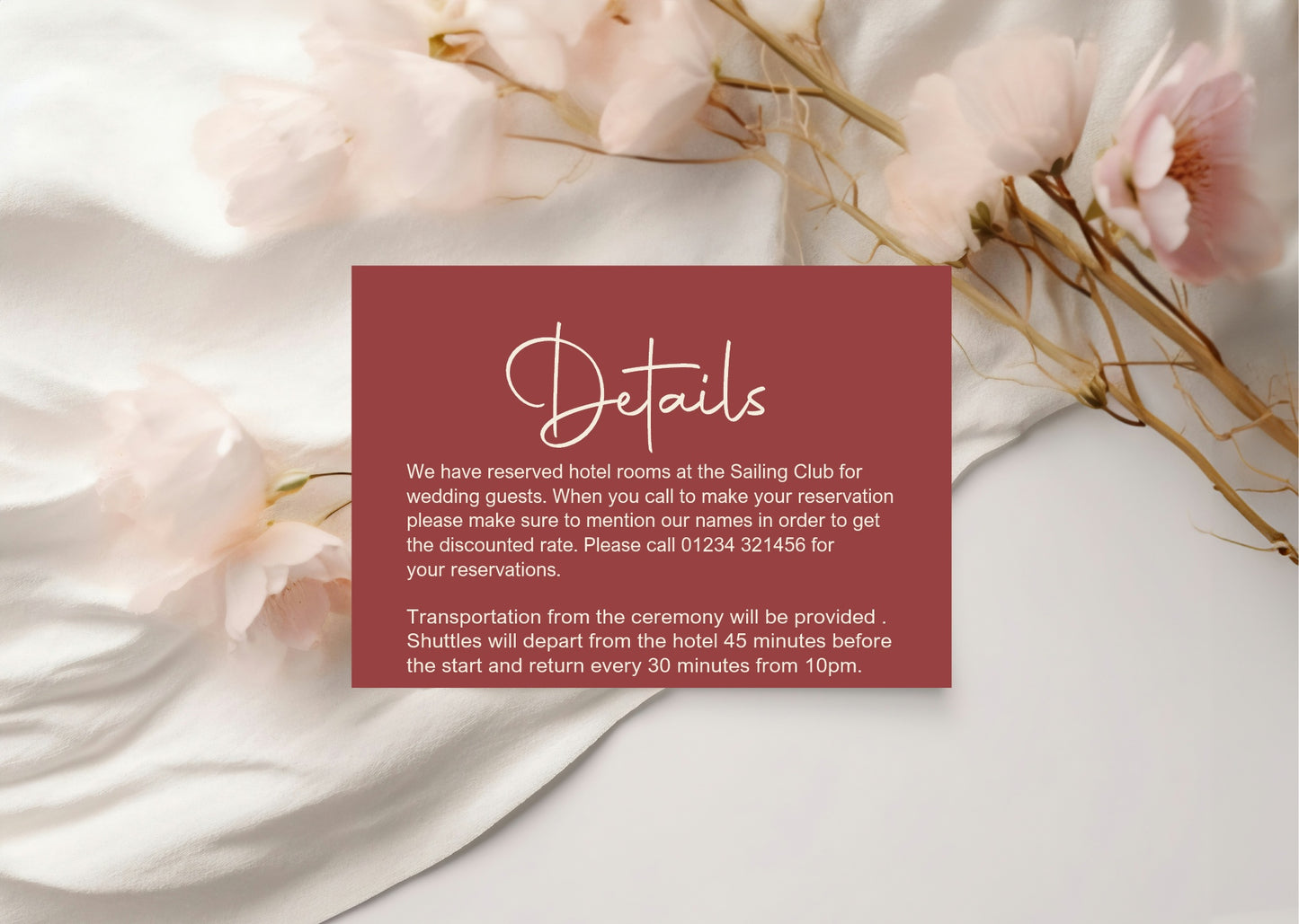 Rosewood Wedding Invitations Enclosure Cards | Pack of 10 | A6