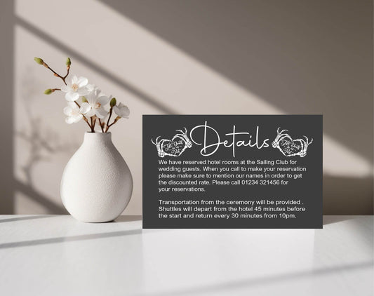 Gothic Wedding Invitations Enclosure Cards | Pack of 10 | A6