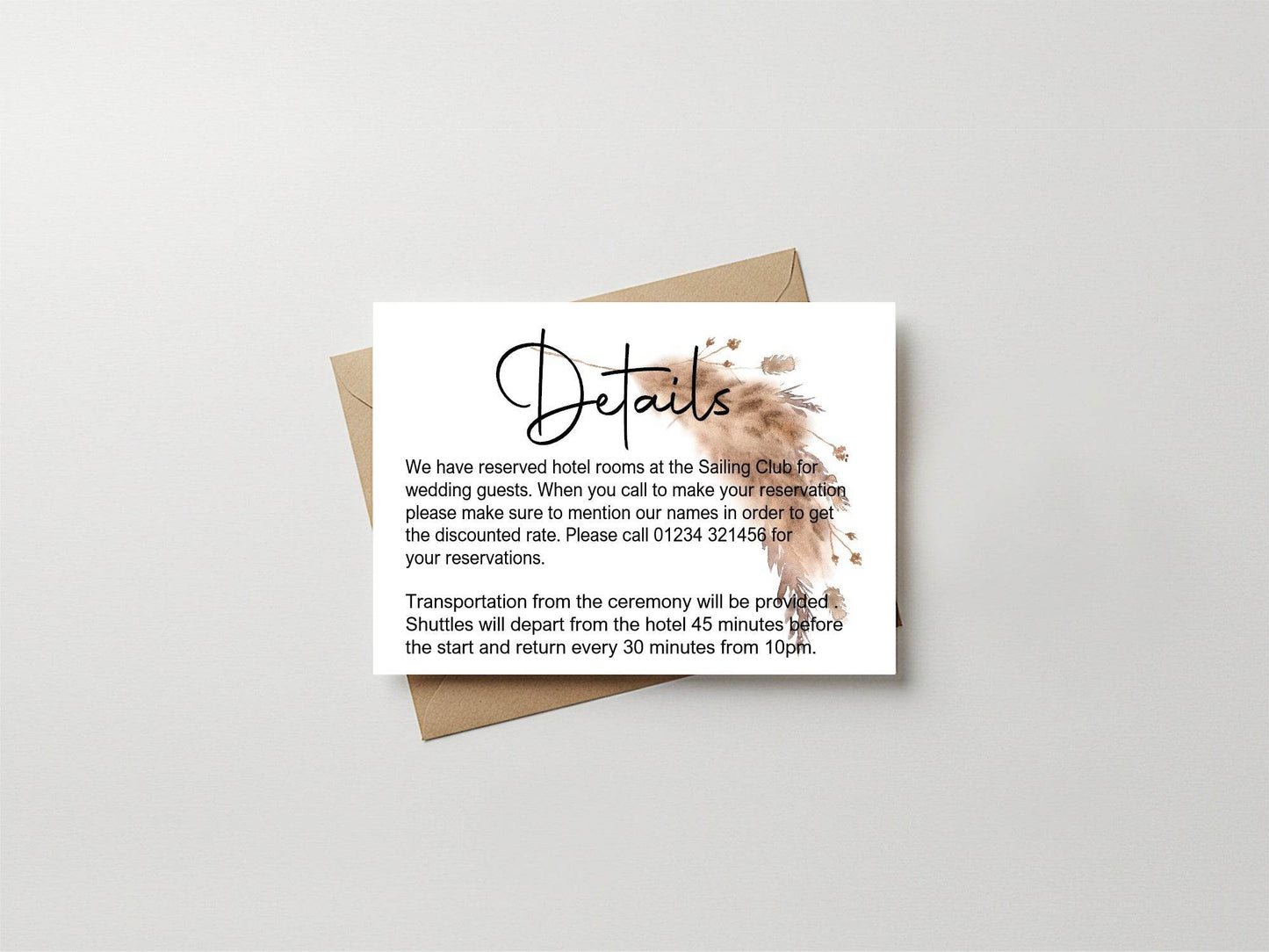 Boho Wedding Invitations Enclosure Cards | Pack of 10 | A6