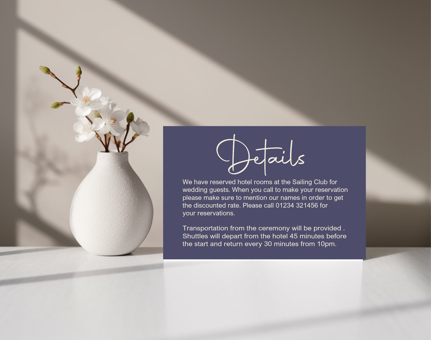 Sapphire Wedding Invitations Enclosure Cards | Pack of 10 | A6