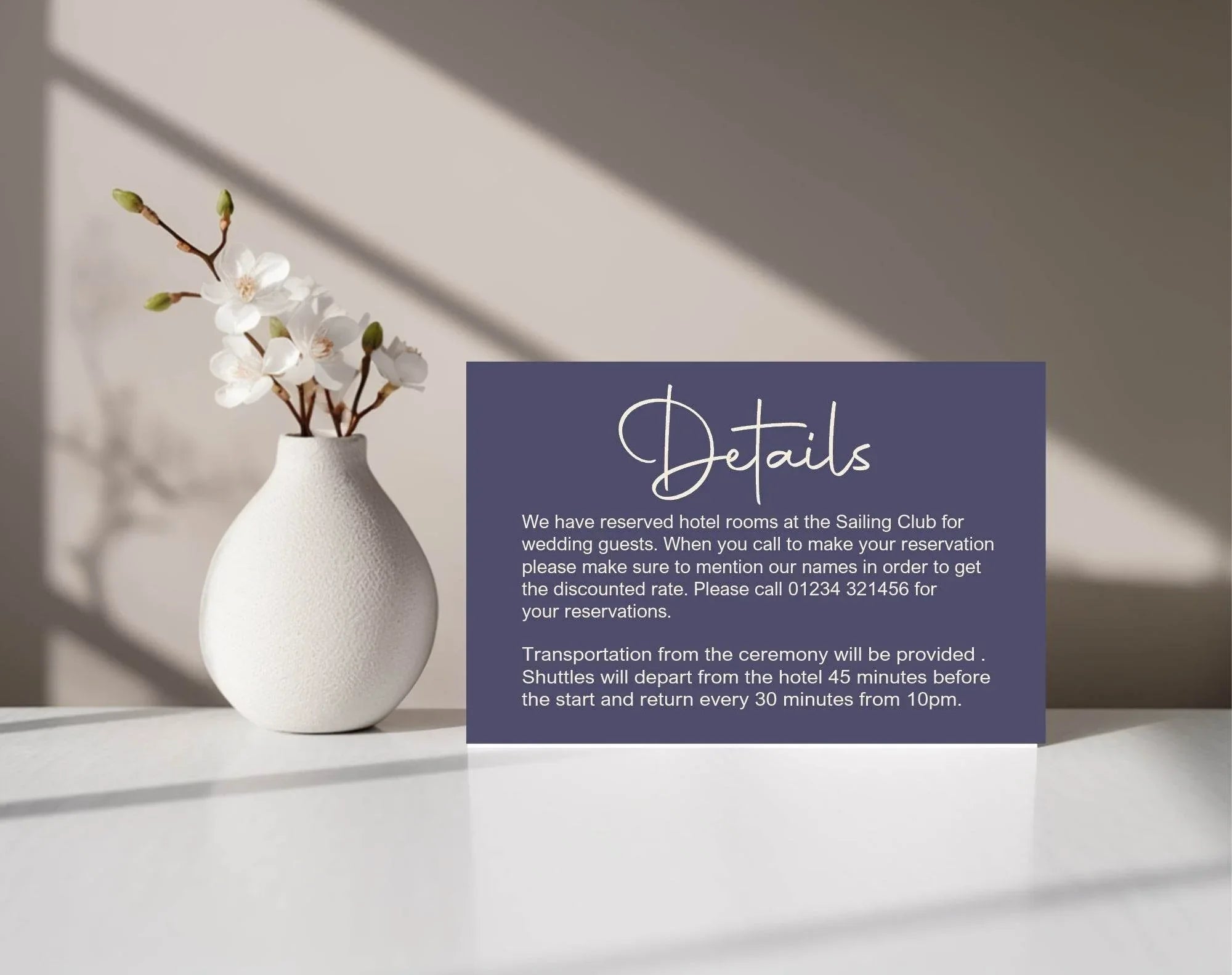 Sapphire Wedding Invitations Enclosure Cards | Pack of 10 | A6 - Larosier Prints