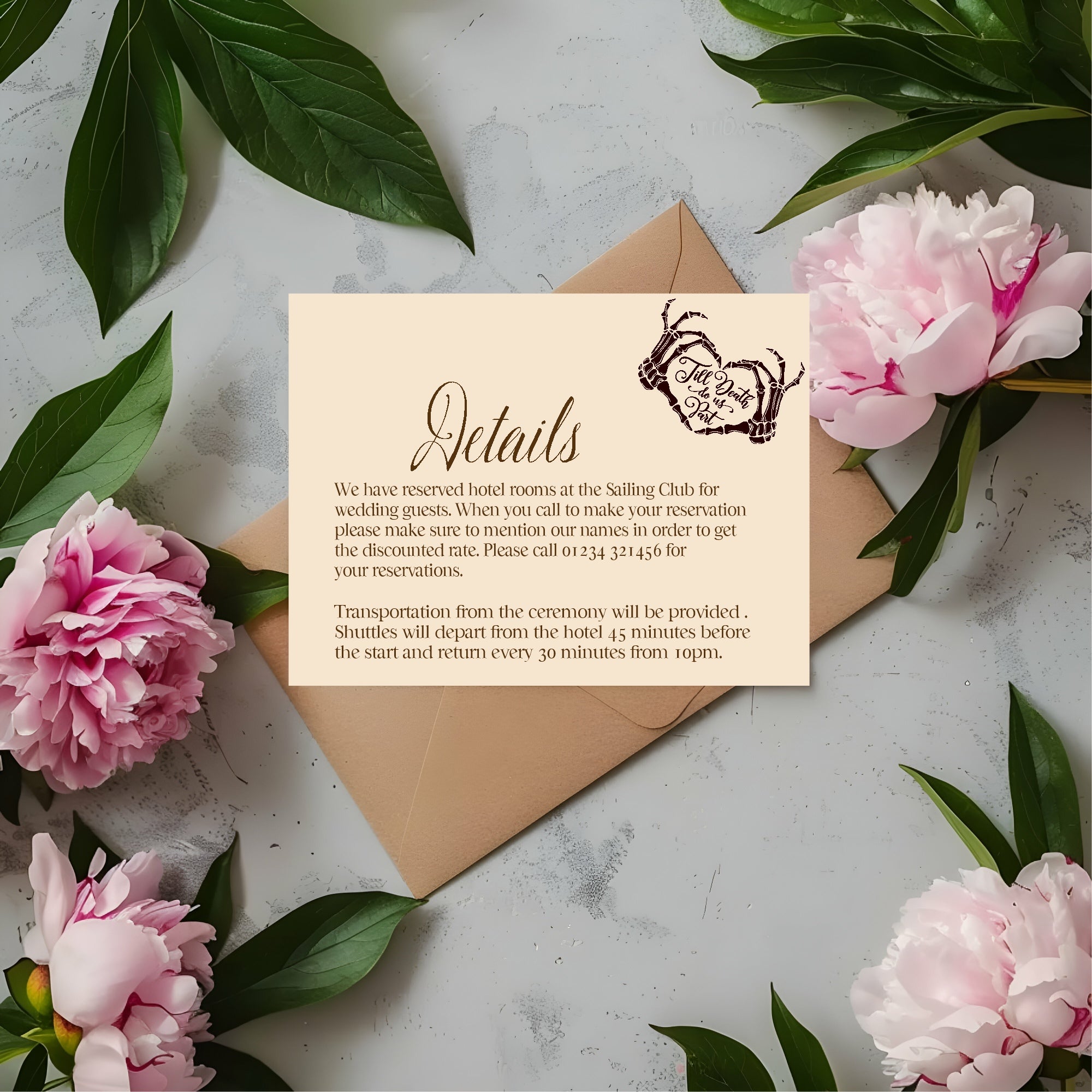 The Lovers Tarot Wedding Invitation Suite | Beige