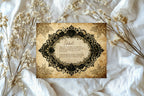 Lace Oval Wedding Party Save The Dates & Envelopes | Pack of 10