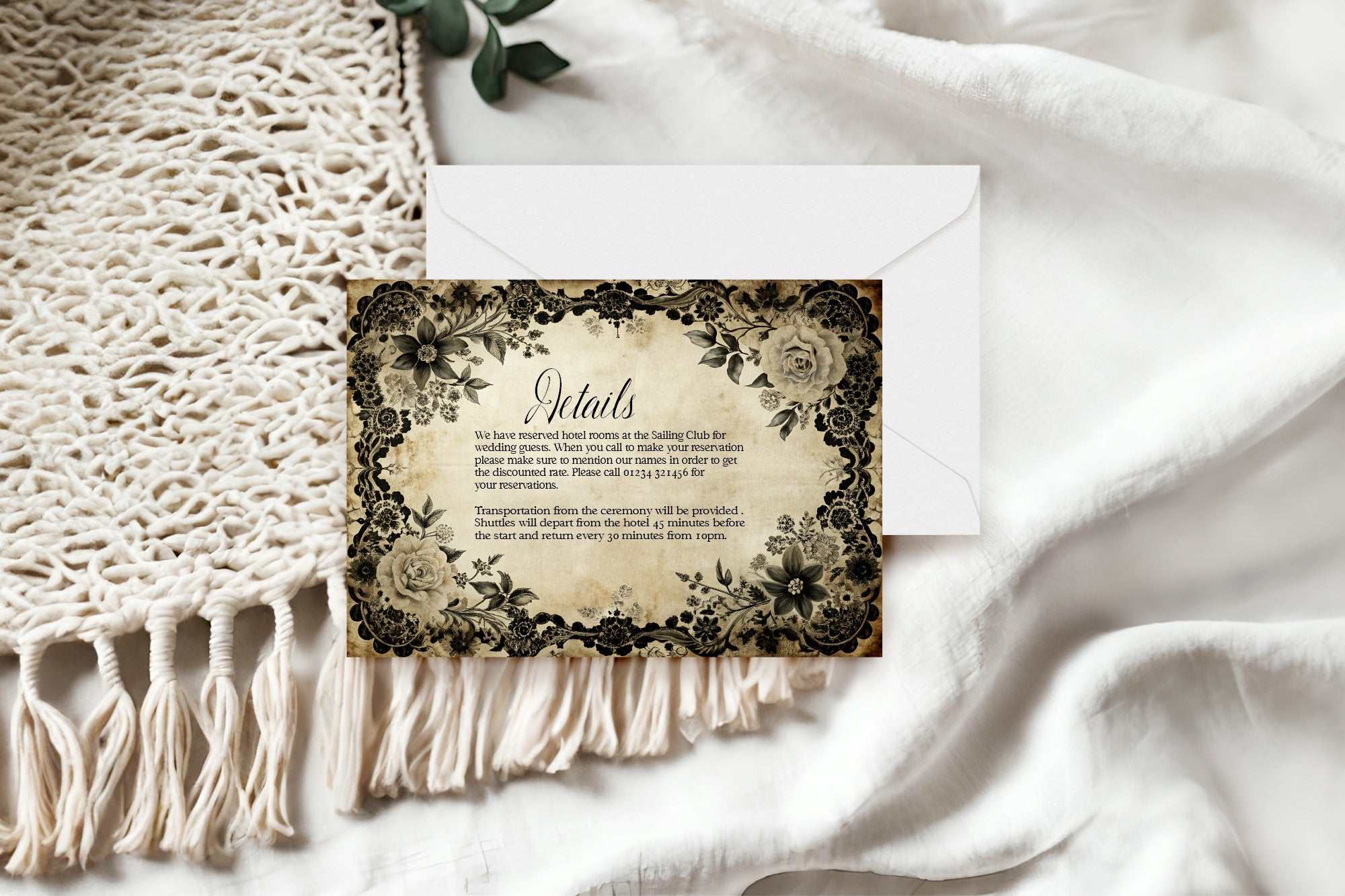 Black Rose Wedding Invitation Suite Bundle