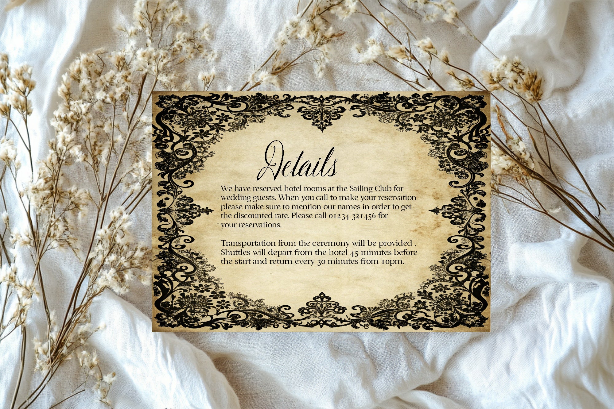 Black Lace Wedding Invitation Suite Bundle