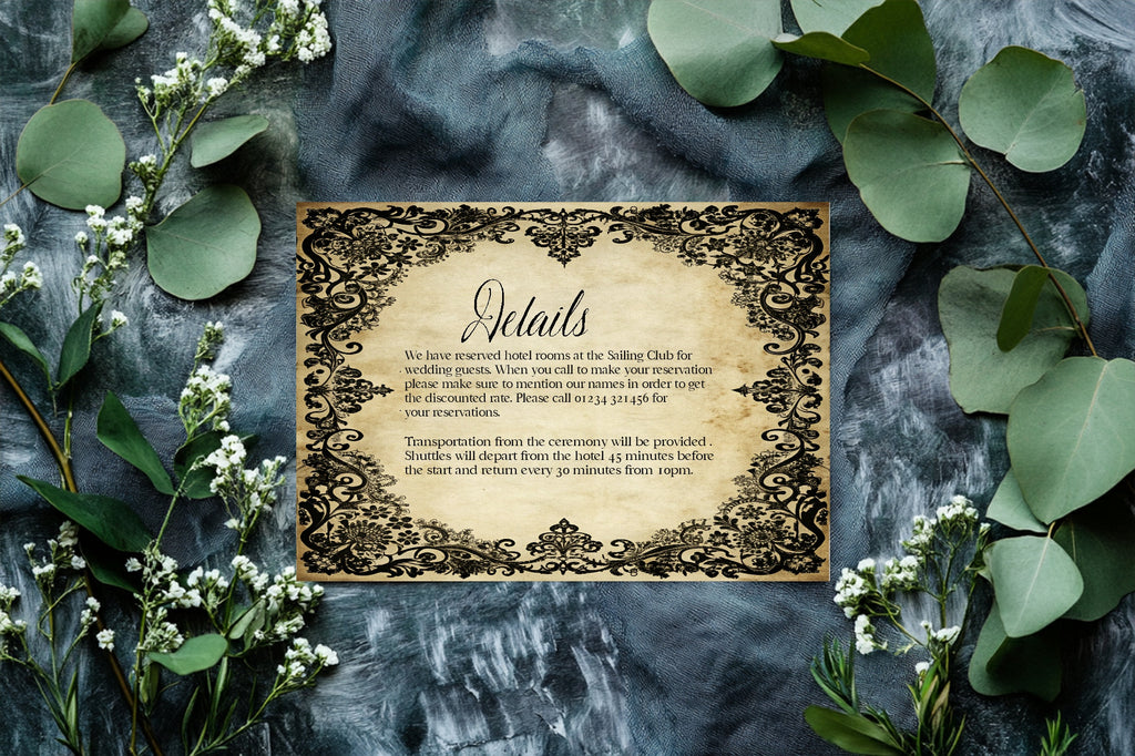 Black Lace Wedding Invitation Suite Bundle