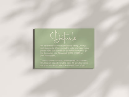 Willow Wedding Invitations Enclosure Cards | Pack of 10 | A6