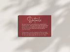 Rosewood Wedding Invitations Enclosure Cards | Pack of 10 | A6 - Larosier Prints