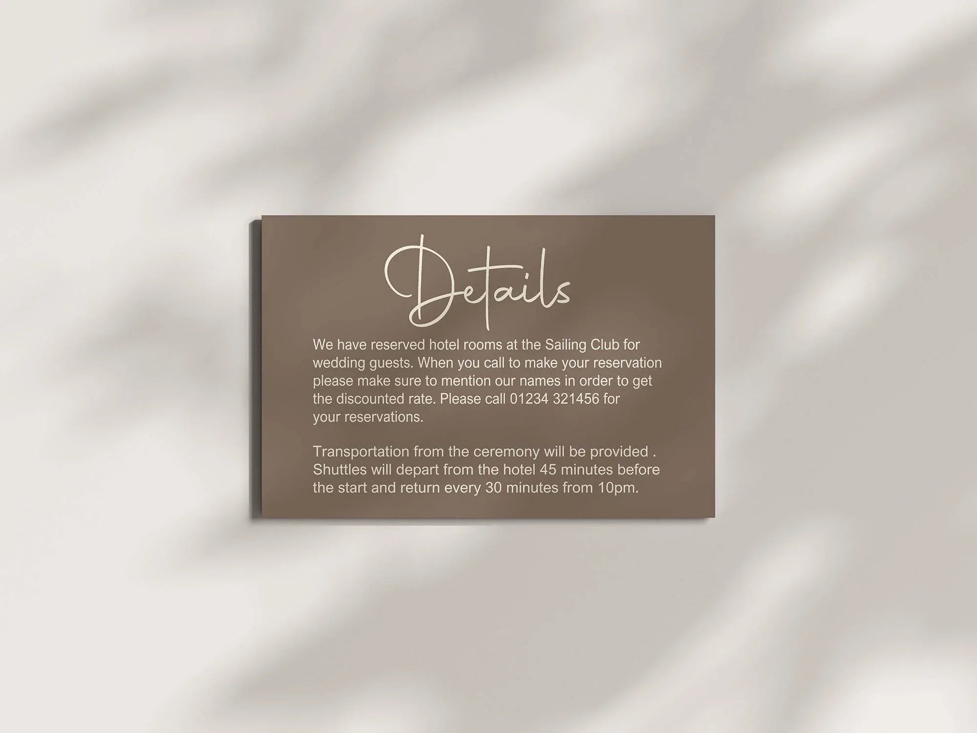 Earth Wedding Invitations Enclosure Cards | Pack of 10 | A6 - Larosier Prints