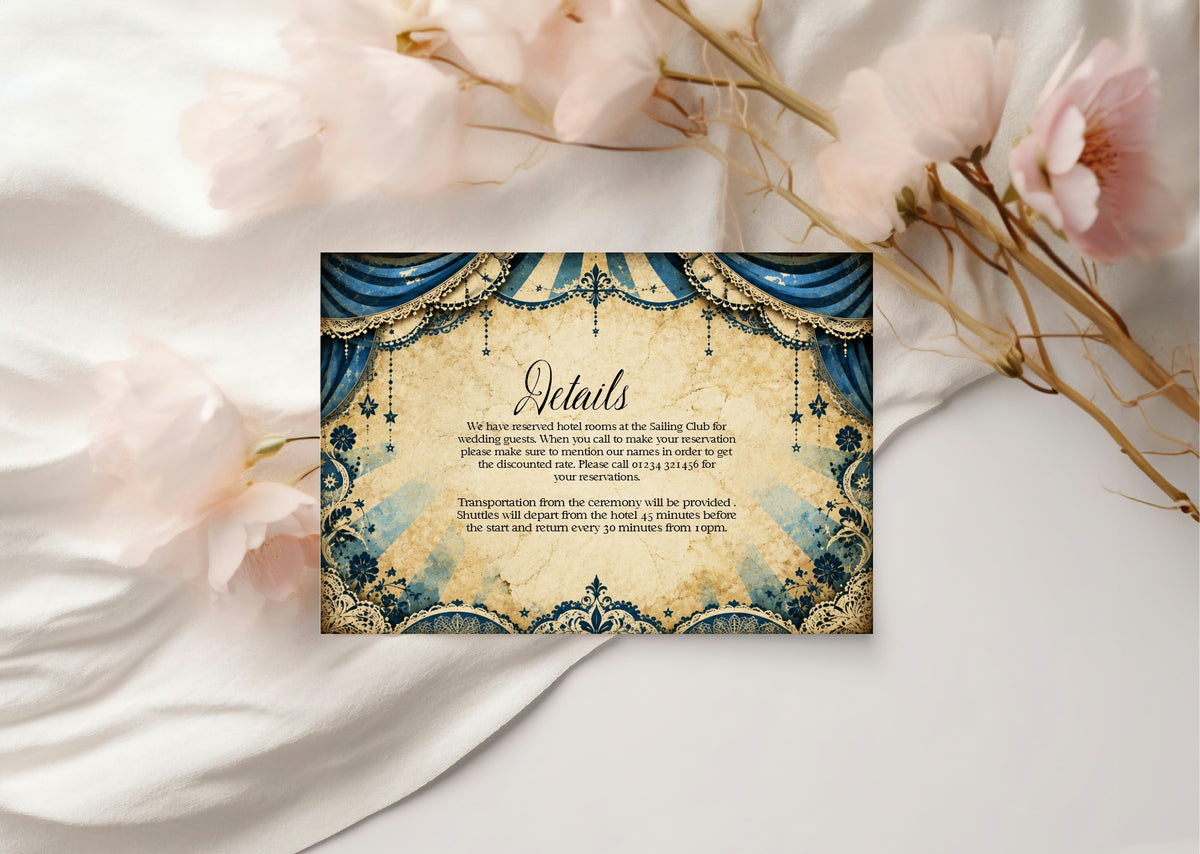 Gothic Circus Wedding Invitation Suite | RSVP & Details Cards