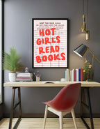 Hot Girls Read Books Print | Quote Wall Art | Modern Typography - Larosier Prints