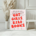 Hot Girls Read Books Print | Quote Wall Art | Modern Typography - Larosier Prints