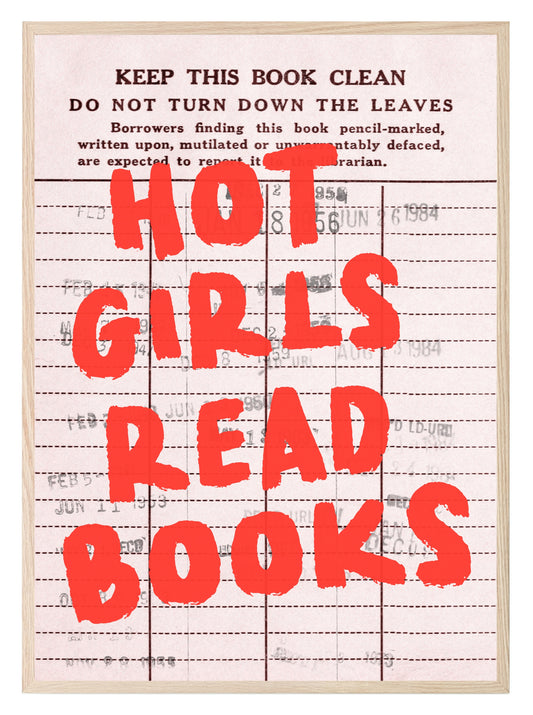 Hot Girls Read Books Print | Quote Wall Art | Modern Typography