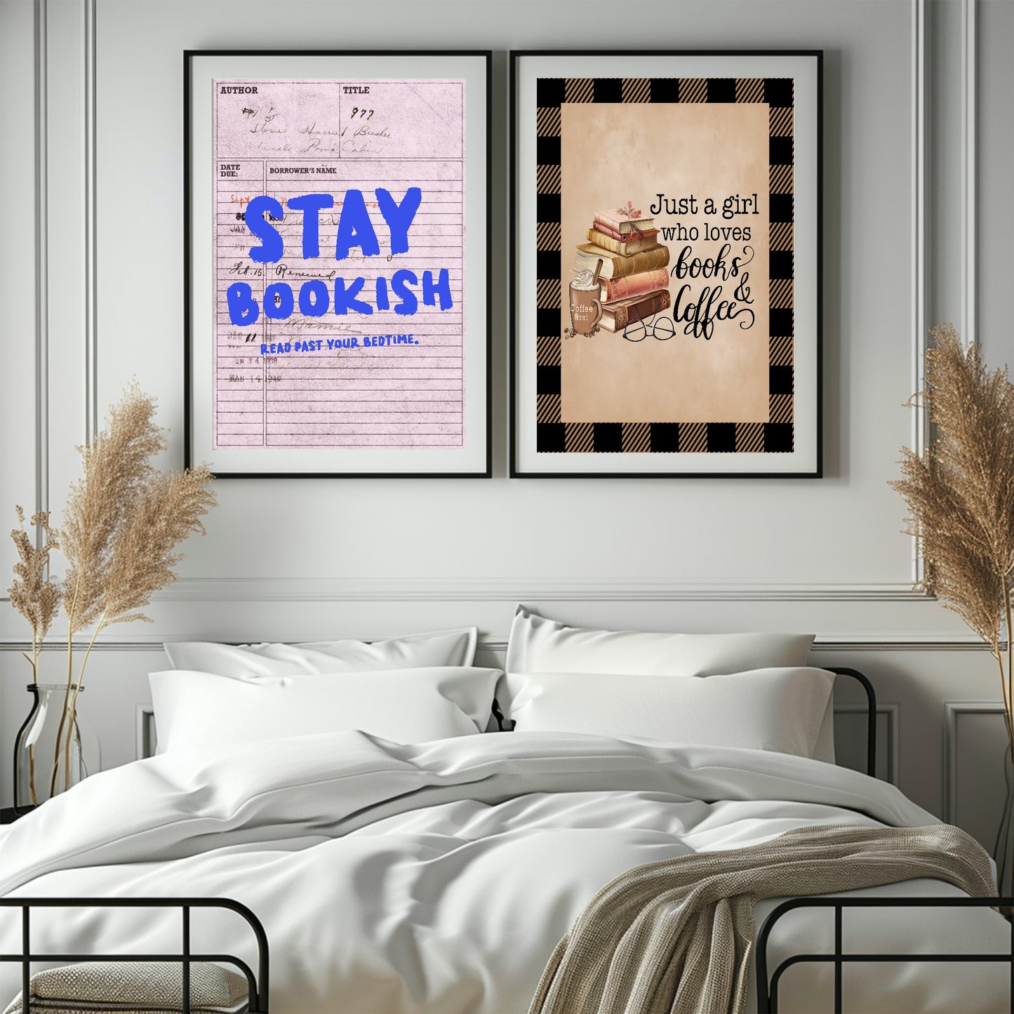 Stay Bookish Read Past Your Bedtime Print | Quote Wall Art | Modern Typography