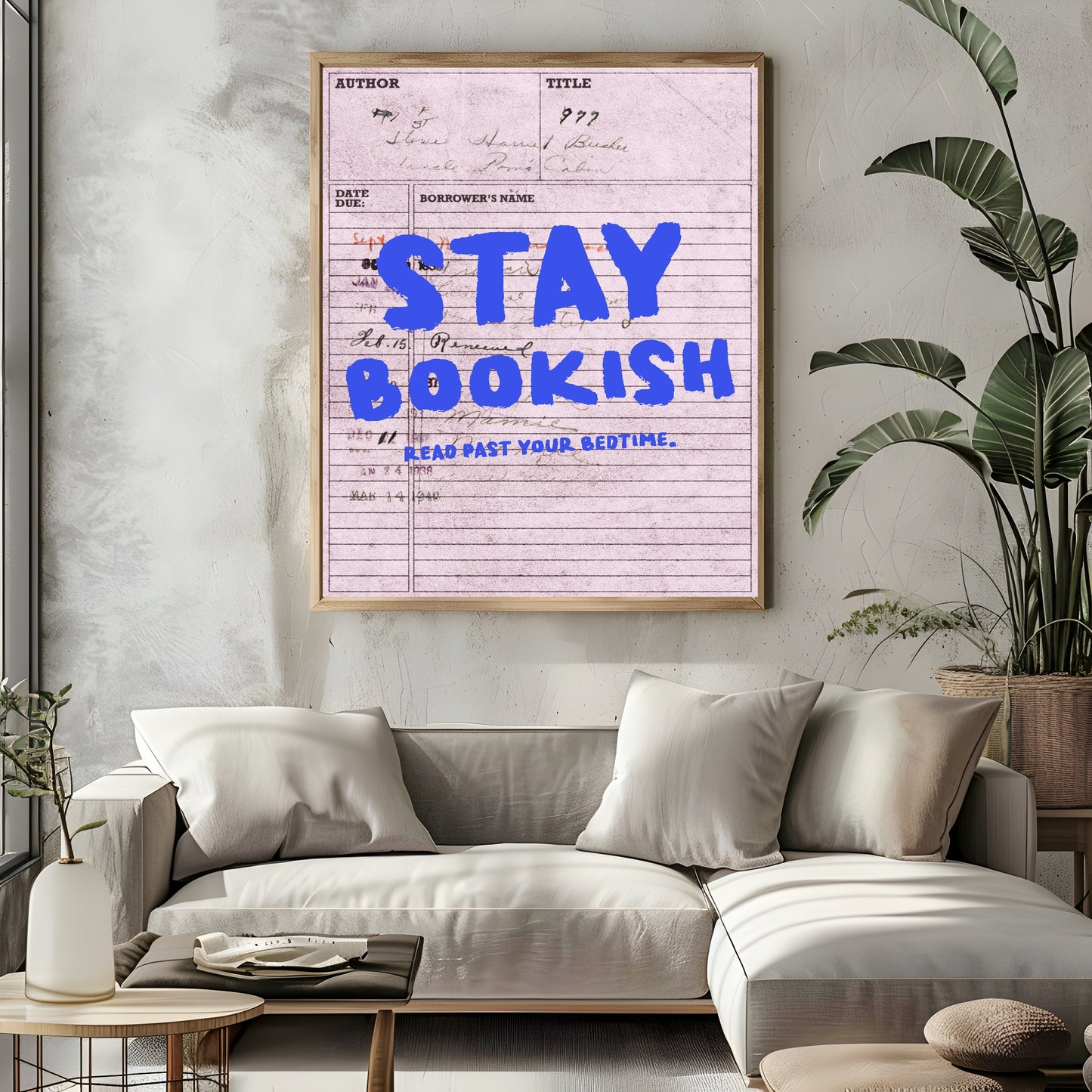Stay Bookish Read Past Your Bedtime Print | Quote Wall Art | Modern Typography