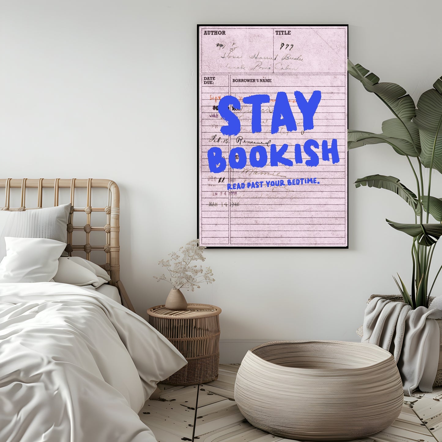 Stay Bookish Read Past Your Bedtime Print | Quote Wall Art | Modern Typography