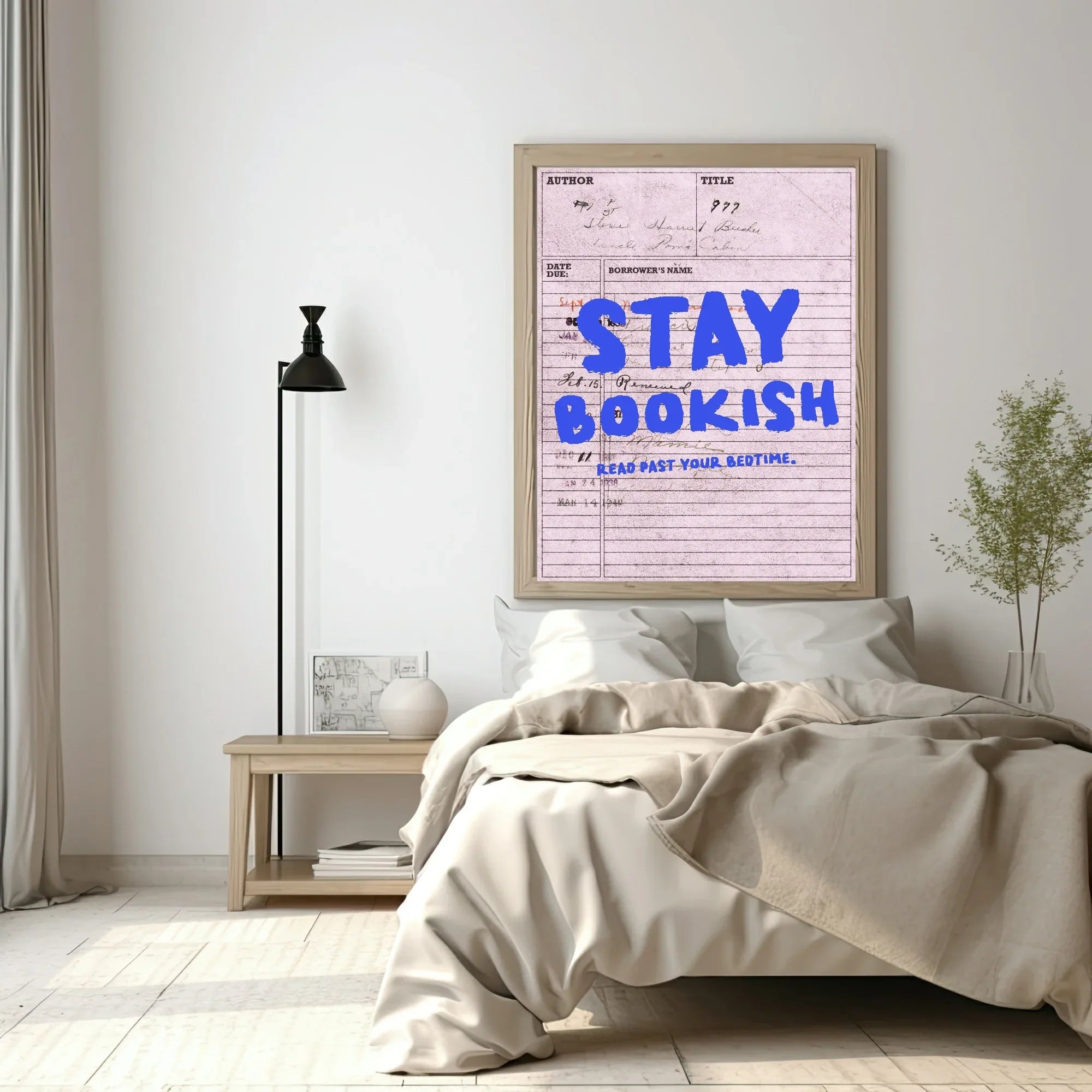 Stay Bookish Read Past Your Bedtime Print | Quote Wall Art | Modern Typography - Larosier Prints